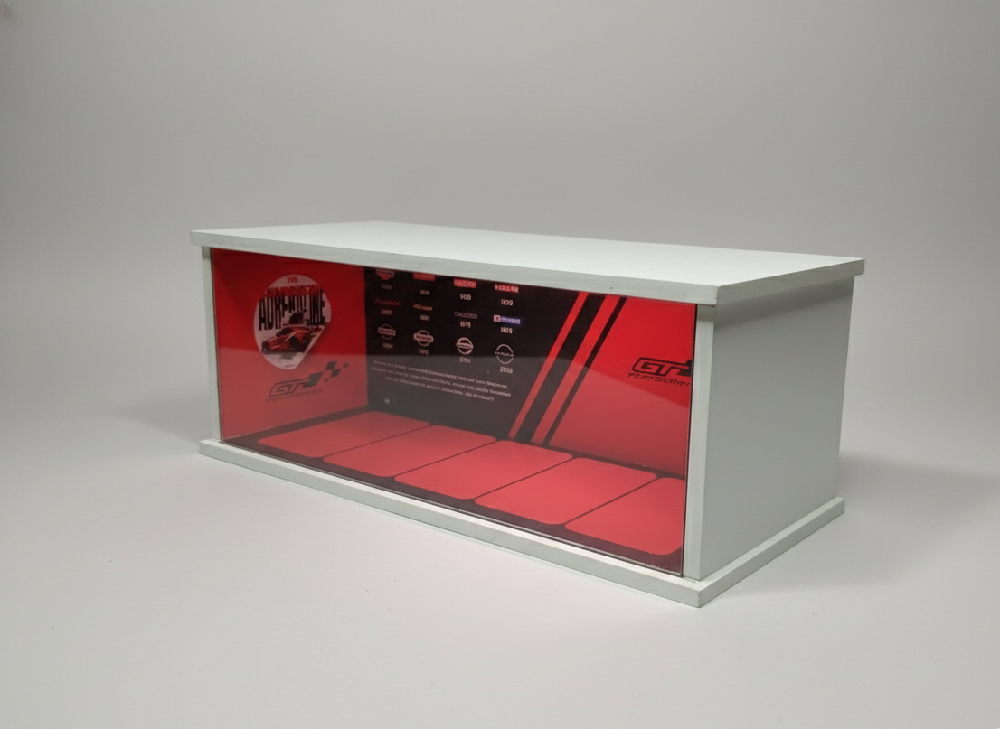 Premium Hot Wheels Garage Display Case – 1/64 Diecast Showroom Storage with LED Lighting