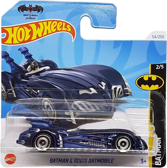 Hot Wheels Batman Batmobile, DC Comics Series 2/5, 1:64 Scale, Dark Blue, HTD51