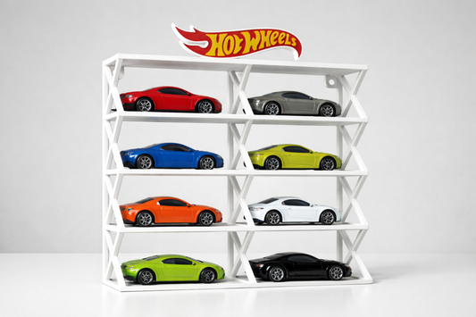 Hot Wheels Car Display Stand | Wall & Table Mount Organizer (8 Slots)