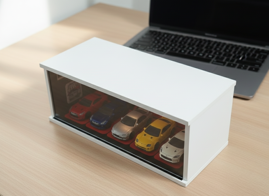 Premium Hot Wheels Garage Display Case – 1/64 Diecast Showroom Storage with LED Lighting