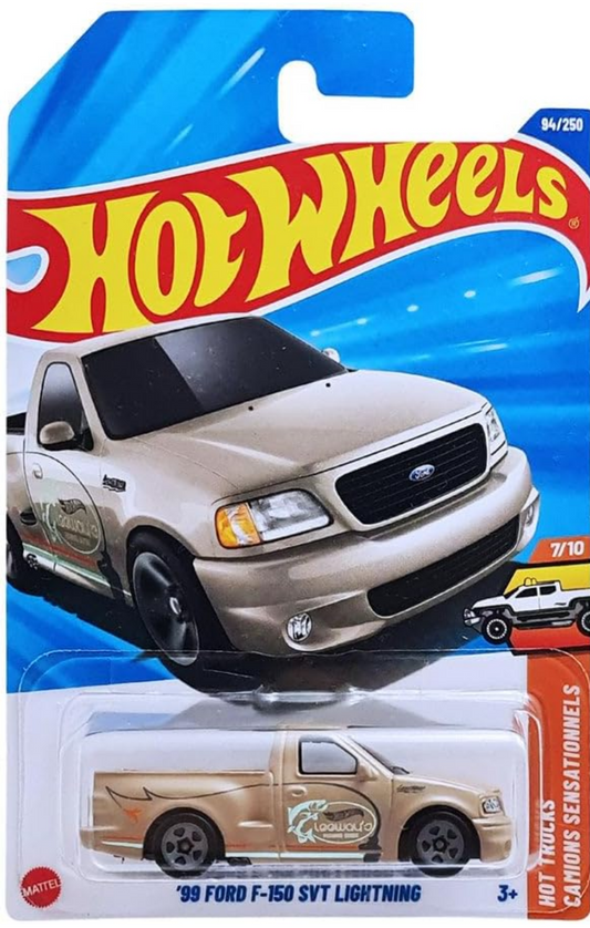 Hot Wheels 99 Ford F-150 SVT Lightning Hot Trucks for Ages 3 Years and Up 94/250 (Brown)