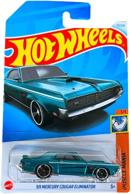 Hot Wheels 69 Mercury Cougar Eliminator Muscle Mania Ages 3 and Up (Green)