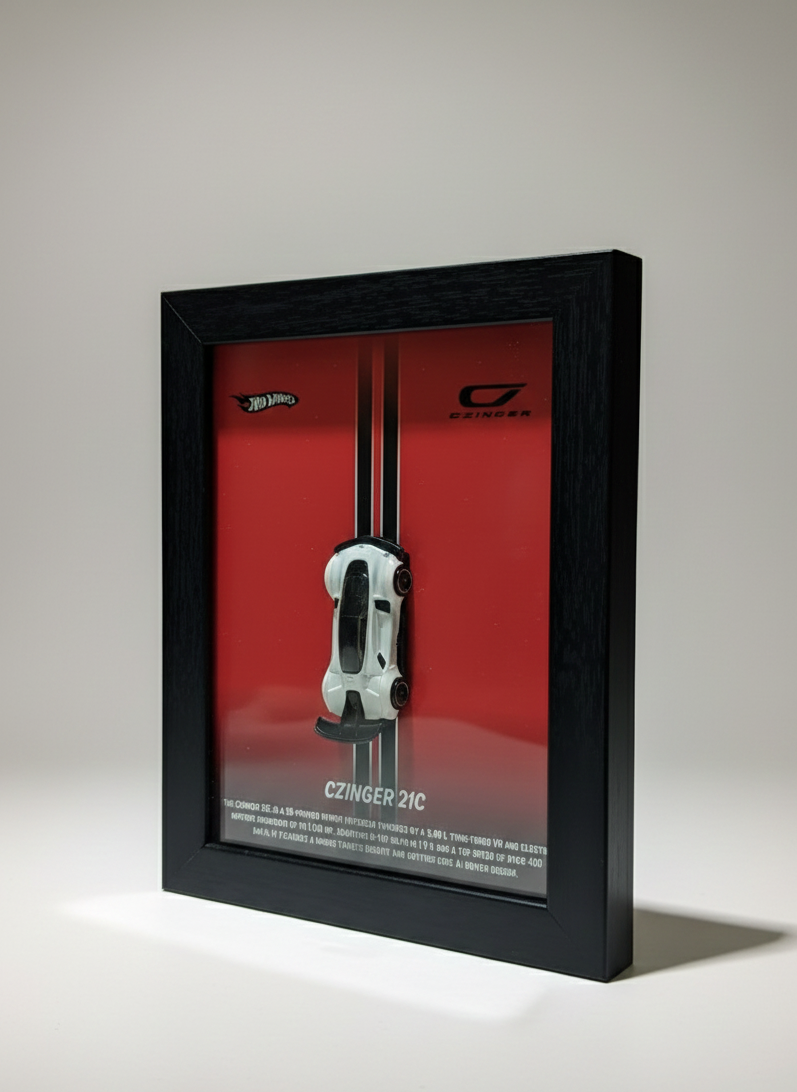Hot Wheels Czinger 21C – 3D Framed Wall Art | Premium Diecast Display for Collectors