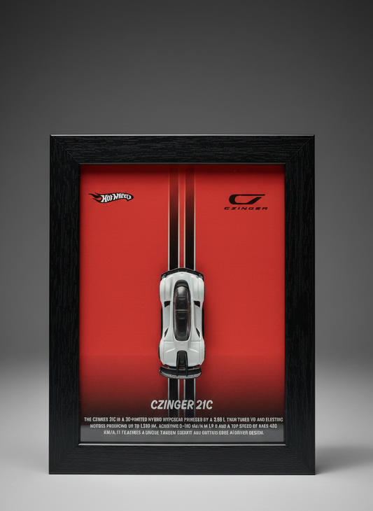 Hot Wheels Czinger 21C – 3D Framed Wall Art | Premium Diecast Display for Collectors
