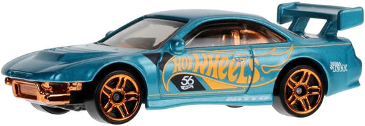Hot Wheels 1:64 Scale Die-Cast Vehicle Nissan Silvia (S14) - Drift with Turquoise- and Copper-Colored Decos to Celebrate HW 56th Anniversary