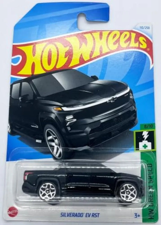 Hot Wheels Silverado EV RST HW Green Speed Ages 3 and Up by Small CLAP (Black)