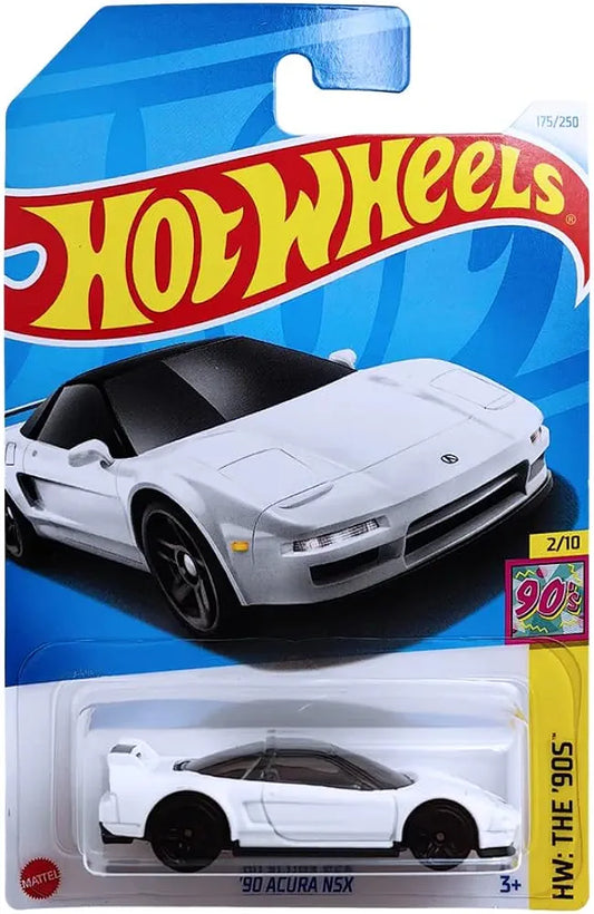 Hot Wheels 1:64 Scale 90s Acura NSX HW90s for Ages 3 and Up by Small Clamp (White)