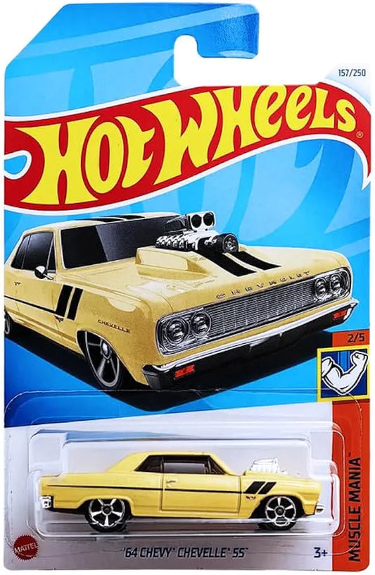 Hot Wheels 64 Chevy Chevelle SS Muscle Mania for Ages 3 and Up (Yellow)