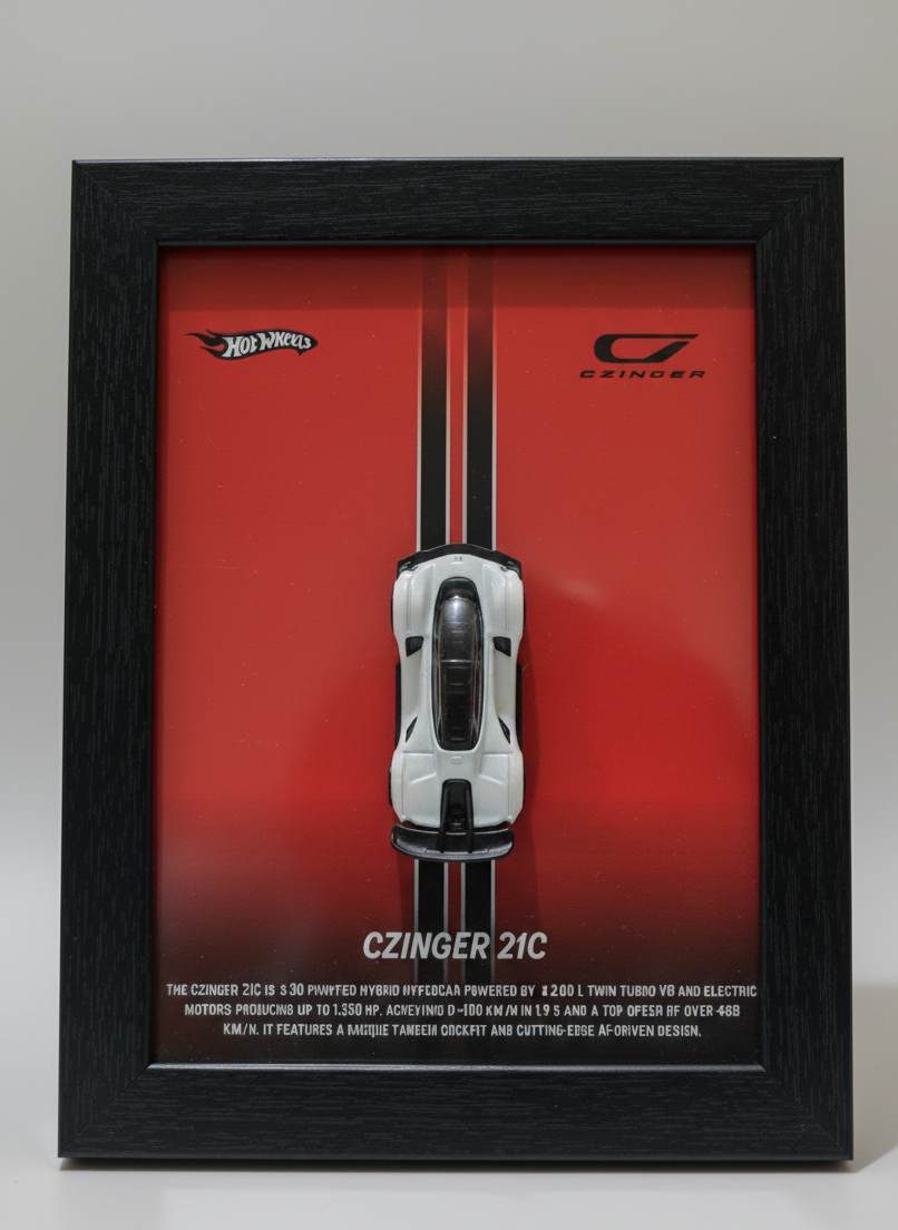 Hot Wheels Czinger 21C – 3D Framed Wall Art | Premium Diecast Display for Collectors
