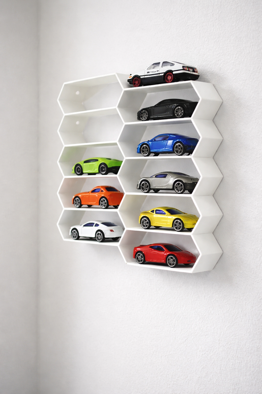 Hex-Style Hot Wheels Car Display Stand | Wall & Table Organizer (Multi-Slot)