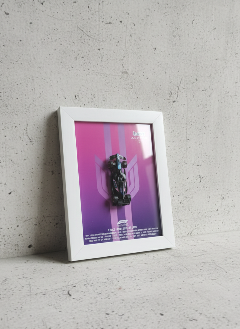 Hot Wheels BWT Alpine F1 Team Car Framed Display – A524 1:64 Scale Die-Cast Collectible | Official Formula 1 Memorabilia for Fans