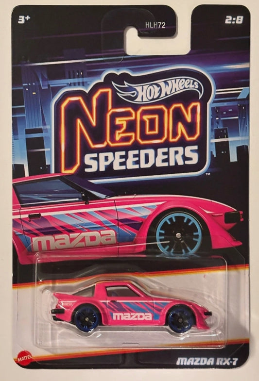 Hot Wheels Neon Speeders Mazda RX-7 2:8 NEW 2025 Walmart Exclusive